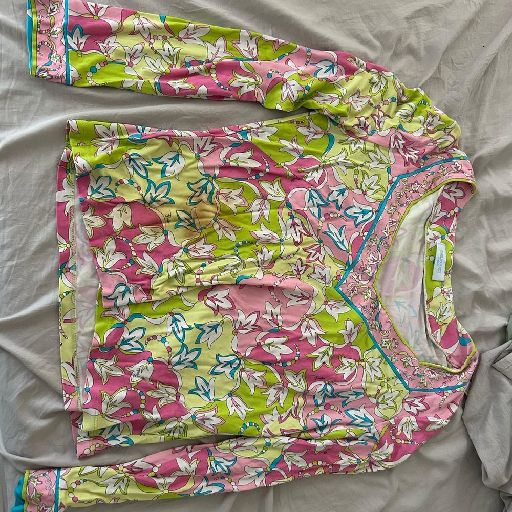 Emilio Pucci Pink and Green Floral Top